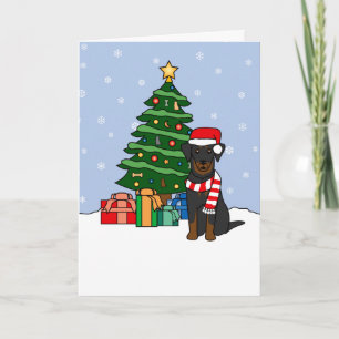 Cartes Pour Fêtes Annuelles Beauceron et arbre de Noël