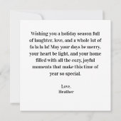 Cartes Pour Fêtes Annuelles Beaucoup de Fa La La La en Ce Moment (Dos)