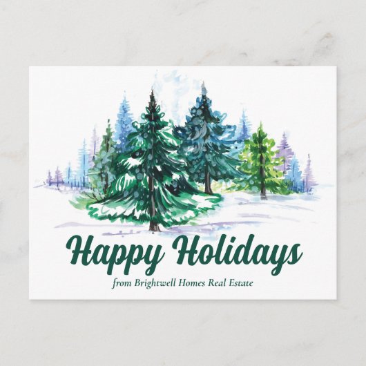 Cartes Pour Fêtes Annuelles Beautiful Christmas Tree Landscape Custom Company (Devant)