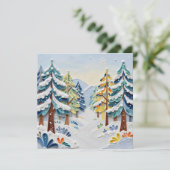 Cartes Pour Fêtes Annuelles Beautiful Winder Scene | Enchanted Forest (Debout devant)