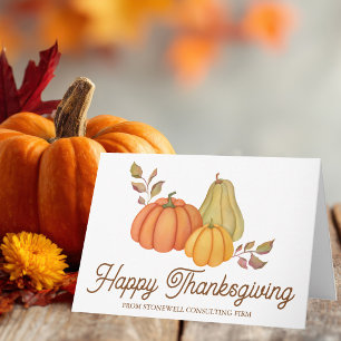 Cartes Pour Fêtes Annuelles Beaux citrouilles de Thanksgiving aquarelle
