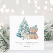 Cartes Pour Fêtes Annuelles Bébé 1er Noël mignon ours en peluche