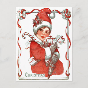 CARTES POUR FÊTES ANNUELLES BÉBÉ À LA MAISON VINTAGE DE NOËL DU FOYER N