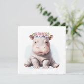 Cartes Pour Fêtes Annuelles Bébé adorable Hippopotamus (Debout devant)