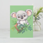Cartes Pour Fêtes Annuelles Bébé adorable Ours Koala (Debout devant)