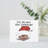 Cartes Pour Fêtes Annuelles Bébé afro-américain 1er Noël (Debout devant)