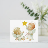 Cartes Pour Fêtes Annuelles Bébé Anges de Noël (Debout devant)