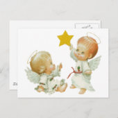 Cartes Pour Fêtes Annuelles Bébé Anges de Noël (Devant / Derrière)