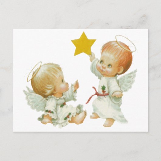 Cartes Pour Fêtes Annuelles Bébé Anges de Noël (Devant)