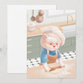 Cartes Pour Fêtes Annuelles Bébé Bébé - Cosy Morning Kneading (Devant / Derrière)