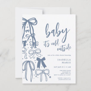 Cartes Pour Fêtes Annuelles Bébé Bleu Son Froid À L'Extérieur Baby shower Invi