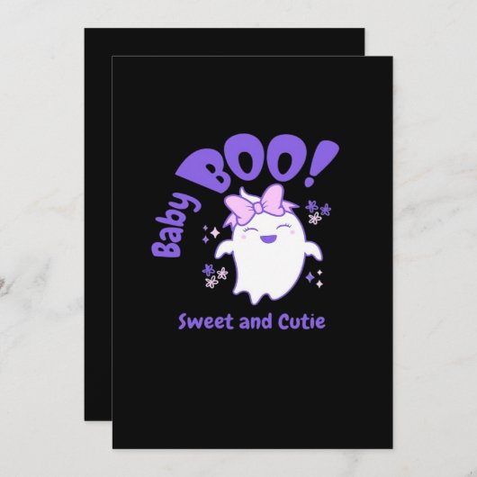 Cartes Pour Fêtes Annuelles Bébé Boo ! Design Halloween Sweet Et Toddler (Devant / Derrière)