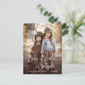 Cartes Pour Fêtes Annuelles Bébé de Noël C'est froid dehors (Debout devant)