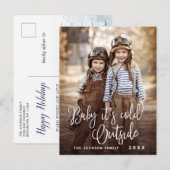 Cartes Pour Fêtes Annuelles Bébé de Noël C'est froid dehors (Devant / Derrière)