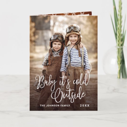 Cartes Pour Fêtes Annuelles Bébé de Noël C'est froid dehors (Devant)