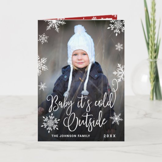 Cartes Pour Fêtes Annuelles Bébé de Noël C'est froid dehors (Devant)