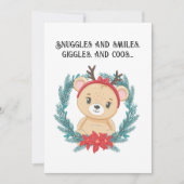 Cartes Pour Fêtes Annuelles Bébé d'ours personnalisé Premier Noël QR Code Salu (Devant)