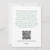 Cartes Pour Fêtes Annuelles Bébé d'ours personnalisé Premier Noël QR Code Salu (Dos)