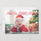 Cartes Pour Fêtes Annuelles Bébé drôle mignon pas si Silent Nuits Photo (Devant)