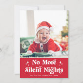 Cartes Pour Fêtes Annuelles Bébé drôle mignon Plus de nuits silencieuses Photo (Devant)