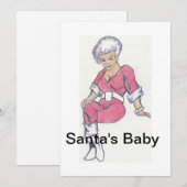 Cartes Pour Fêtes Annuelles Bébé du Père Noël (Devant / Derrière)