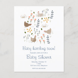 Cartes Pour Fêtes Annuelles Bébé éclosion Bientôt Baby shower de poulet Invita