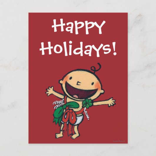 Cartes Pour Fêtes Annuelles Bébé enrobé dans les vaches pour Noël (Devant)