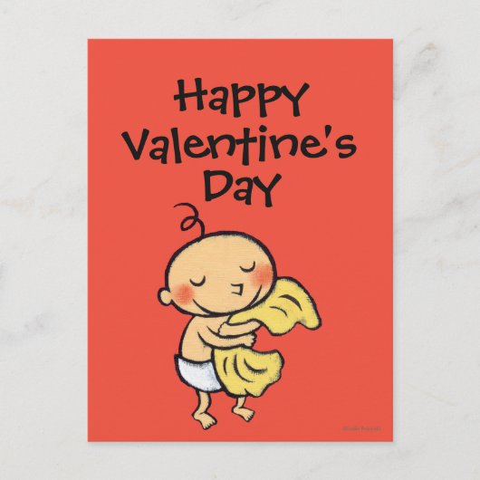 Cartes Pour Fêtes Annuelles Bébé étreignant la couverture jaune molle (Devant)