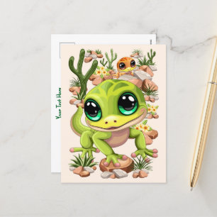 Cartes Pour Fêtes Annuelles Bébé Geckos jote personnages de dessin