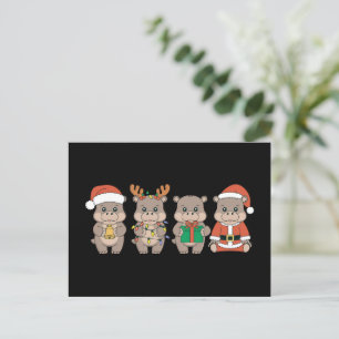 Cartes Pour Fêtes Annuelles Bébé Hippopotame Moo Deng Noël