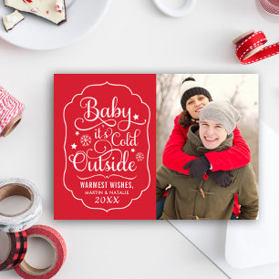Cartes Pour Fêtes Annuelles Bébé il fait froid à l'extérieur Photo de script r