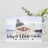 Cartes Pour Fêtes Annuelles Bébé il fait froid dehors (Debout devant)