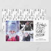 Cartes Pour Fêtes Annuelles Bébé il fait froid dehors Photo de script moderne (Devant / Derrière)