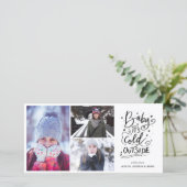 Cartes Pour Fêtes Annuelles Bébé il fait froid dehors Photo de script moderne (Debout devant)