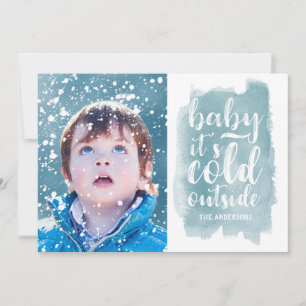 Cartes Pour Fêtes Annuelles Bébé il fait froid dehors Photo de vacances