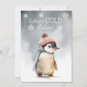 Cartes Pour Fêtes Annuelles Bébé il fait froid dehors Pingouin (Devant)