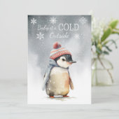 Cartes Pour Fêtes Annuelles Bébé il fait froid dehors Pingouin (Debout devant)