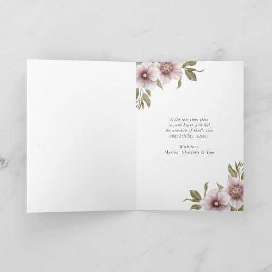 Cartes Pour Fêtes Annuelles Bébé Jésus scène de la Nativité Noël chrétien (Intérieur)