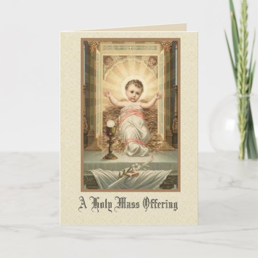 Cartes Pour Fêtes Annuelles Bébé Jésus Tabernacle Messe Offrant Mémorial (Devant)