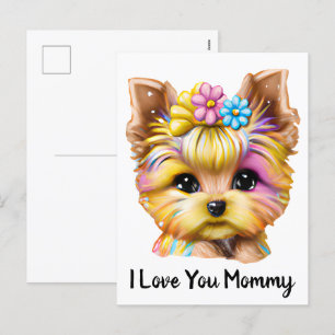 Cartes Pour Fêtes Annuelles Bébé mignon et adorable Yorkie