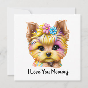 Cartes Pour Fêtes Annuelles Bébé mignon et adorable Yorkie