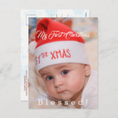 Cartes Pour Fêtes Annuelles Bébé mignon Mon premier Noël Noël Noël Noël Fête d (Devant / Derrière)