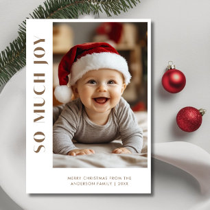 Cartes Pour Fêtes Annuelles Bébé Noël tellement de joie Enfant amusant Photo