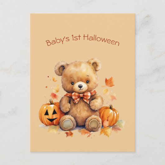 Cartes Pour Fêtes Annuelles Bébé Ours Premier Halloween Salutation (Devant)