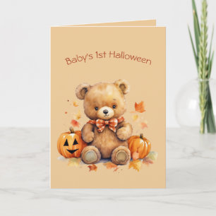 Cartes Pour Fêtes Annuelles Bébé Ours Premier Halloween Salutation