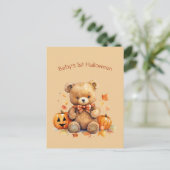 Cartes Pour Fêtes Annuelles Bébé Ours Premier Halloween Salutation (Debout devant)