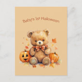 Cartes Pour Fêtes Annuelles Bébé Ours Premier Halloween Salutation (Devant)