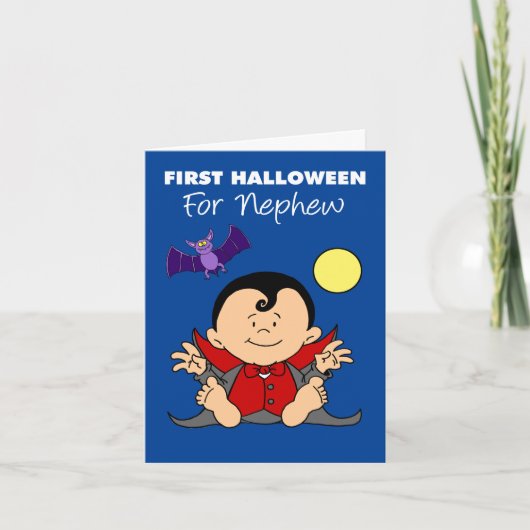 Cartes Pour Fêtes Annuelles Bébé premier Halloween Nephew Cartoon Vampire (Devant)