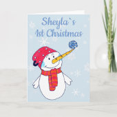 Cartes Pour Fêtes Annuelles Bébé sceau 1er Noël mignon Snowflake (Devant)