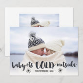 Cartes Pour Fêtes Annuelles Bébé Son Froid Dehors (Devant / Derrière)